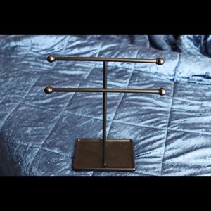 Black two tier jewelry stand